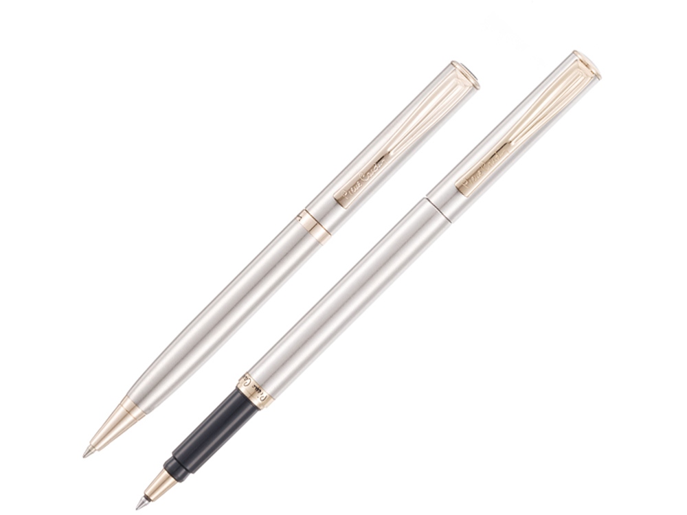 Набор Pierre Cardin PEN&PEN: ручка шариковая + роллер. Цвет - серебристый с позолотой. Упаковка Е.