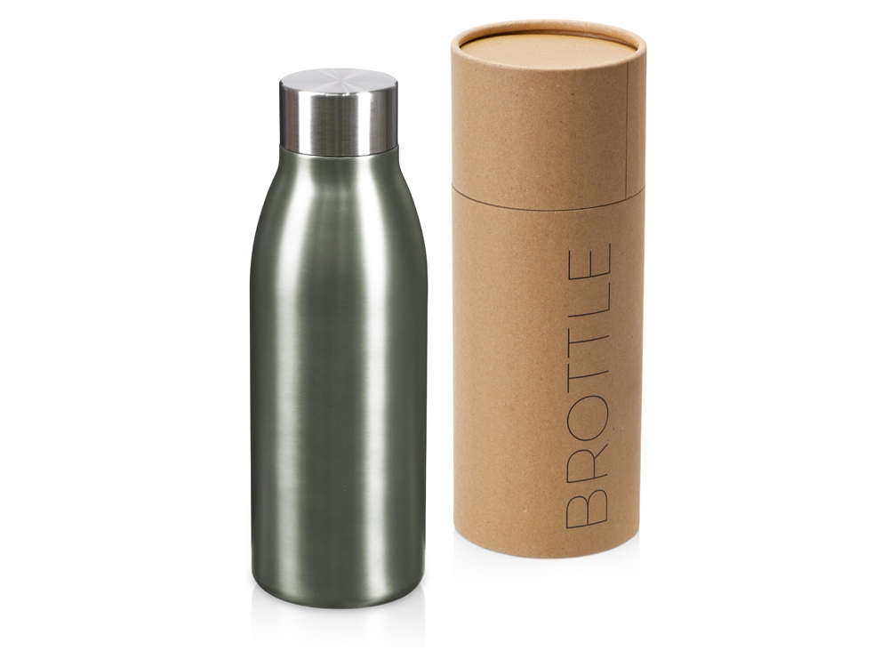 Вакуумная термобутылка «Brottle» c медной изоляцией, тубус, 600 мл, темно-серая