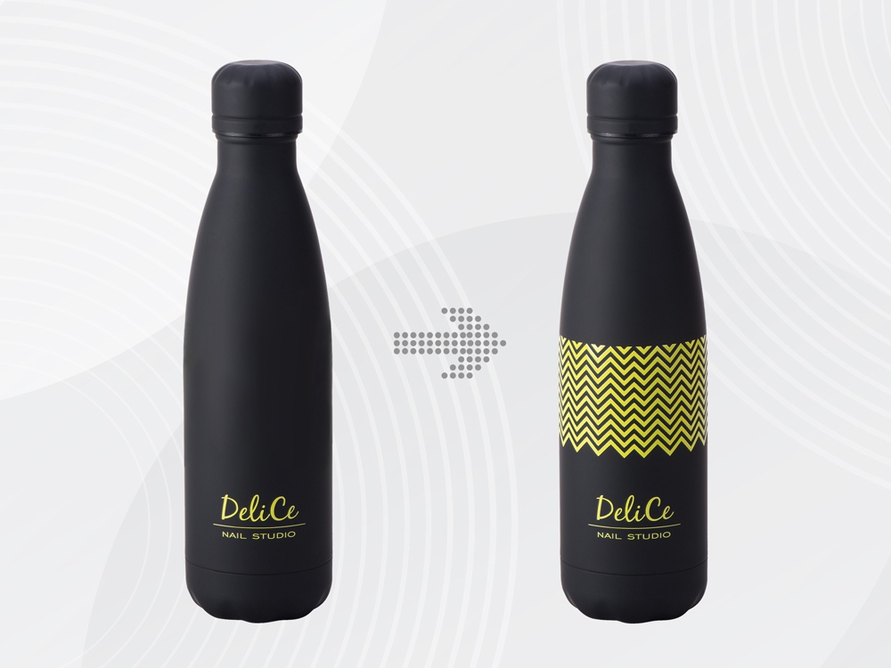 Вакуумная термобутылка «Vacuum bottle C1», soft touch, 500 мл, черный, с УФ печатью